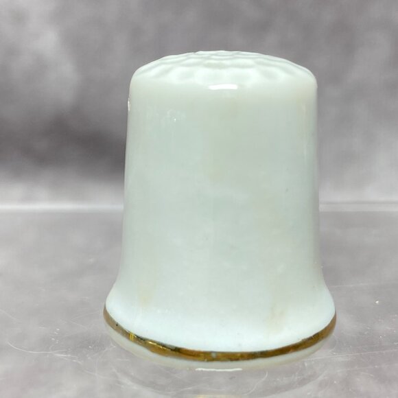 Vintage Porcelain Thimble With Hand-Painted Fruit Design & Gold Trim - Picture 3 of 7